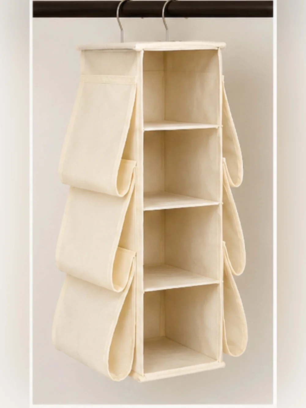 Hanging Closet Organizer with Six Pockets and Four Shelves
